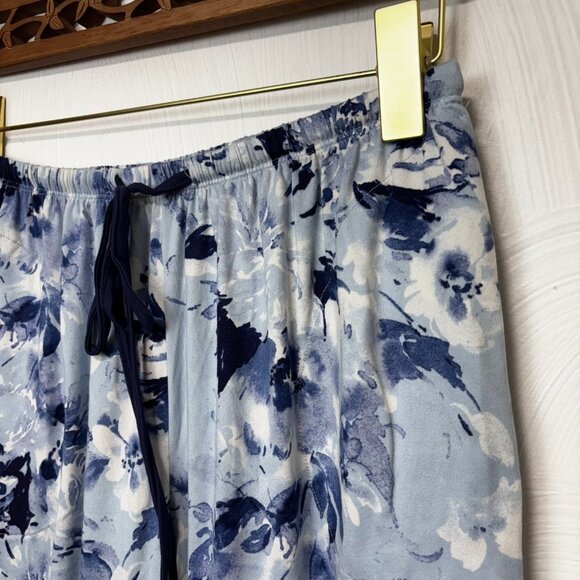 Flora Nikrooz Pajama Pants Floral Blue Flower Pull On Casual Lounge Relaxed S - Picture 2 of 4